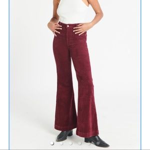 Rollas Bordeaux High Rise Wide Leg Corduroys